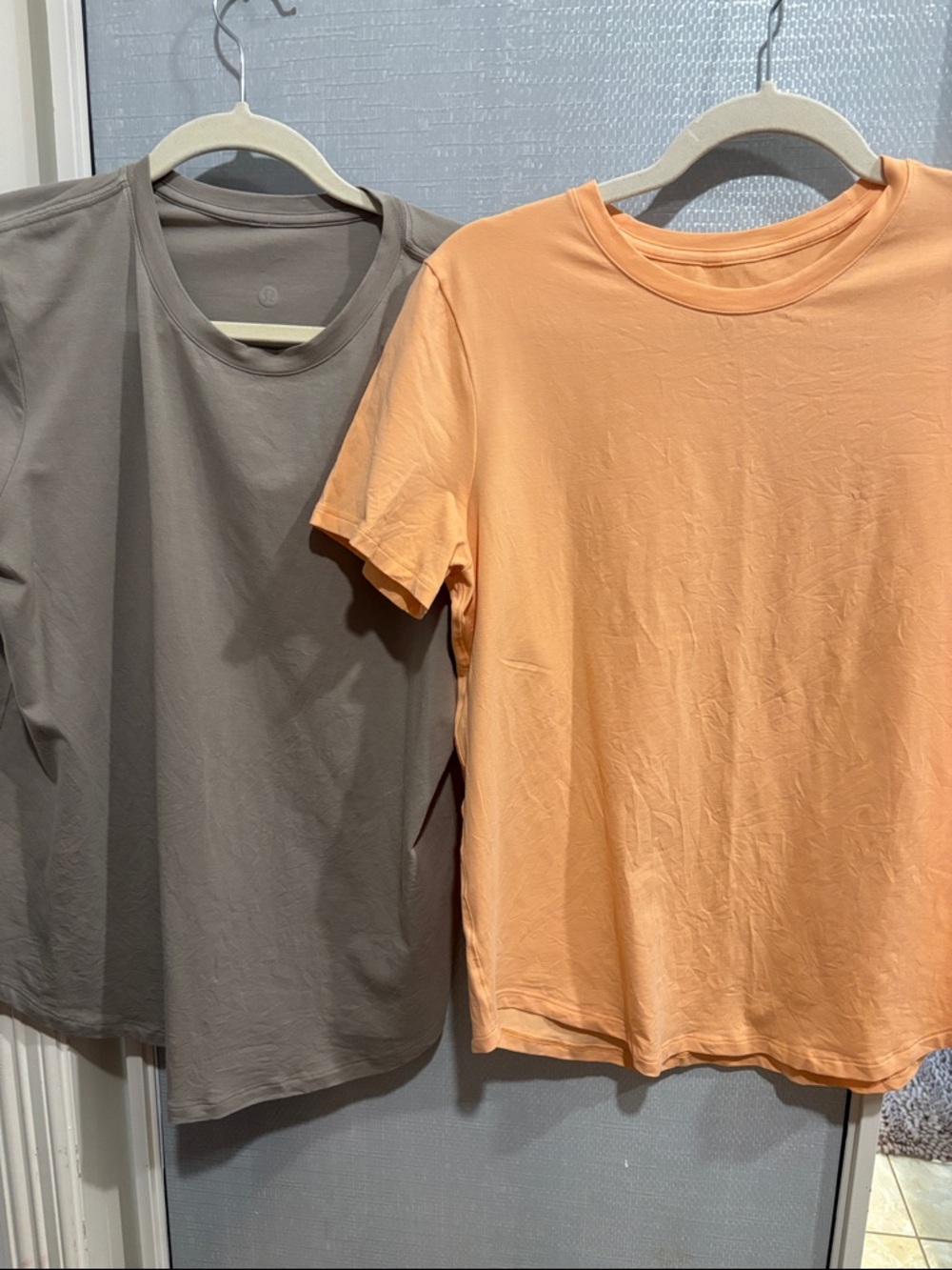 lululemon athletica Short Sleeve Tees in Taupe and Peach